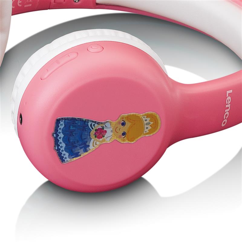  Lenco On-Ear Stereo Bluetooth Headset for Kids Pink