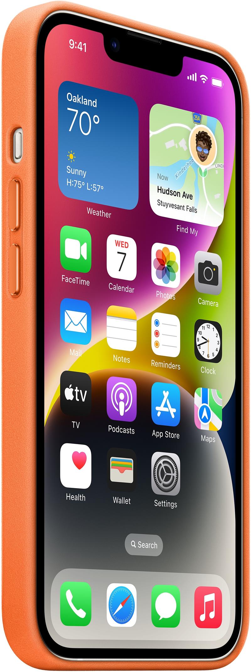  Apple Leather Case with MagSafe iPhone 14 Plus Orange