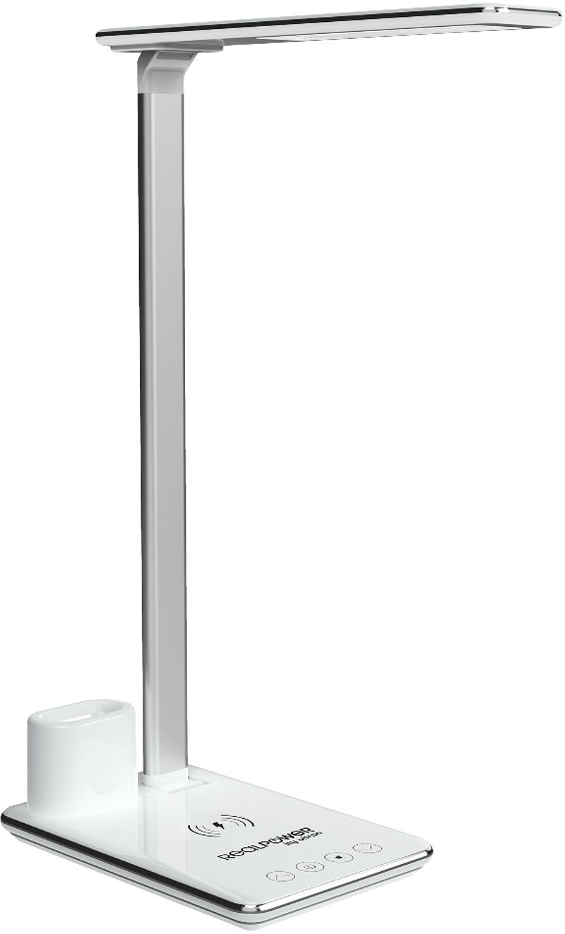 RealPower ChargeAIR All Light Wireless Charging Desk Lamp White Silver