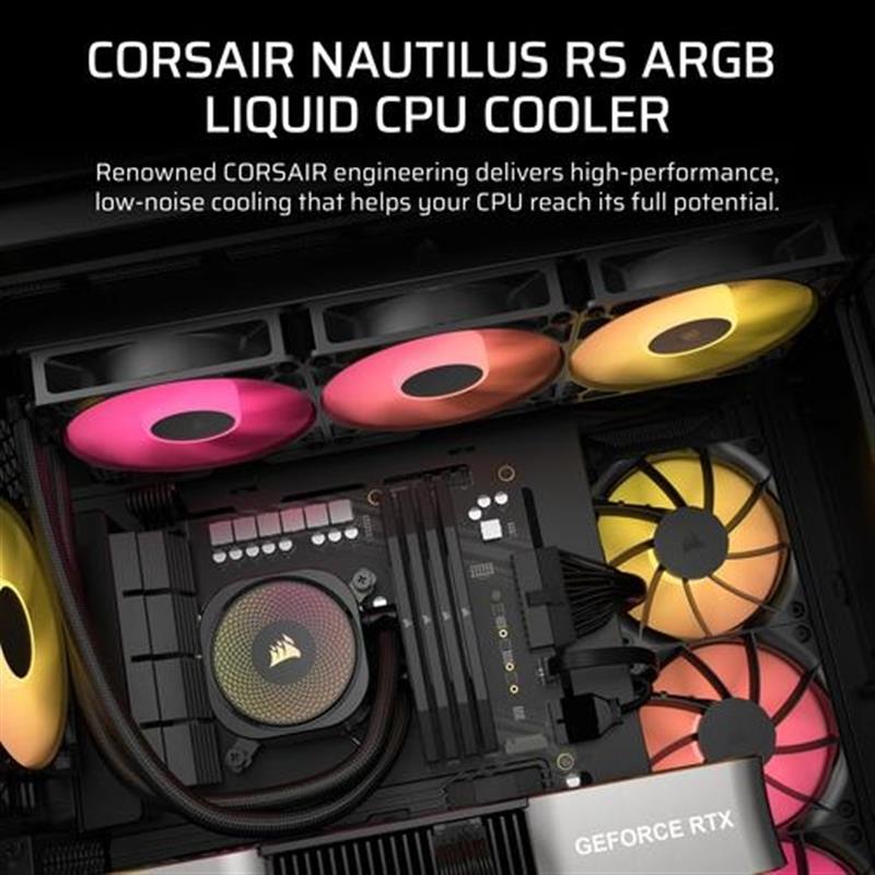 Corsair NAUTILUS 360 RS ARGB Liquid Processor Luchtkoeler Zwart 1 stuk s 