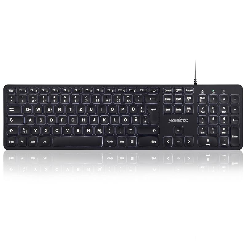 Perixx PERIBOARD-331 DE B keyboard USB wired backlight black