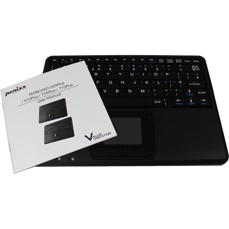 Perixx PERIBOARD-510 H PLUS US mini USB keyboard touchpad hub black