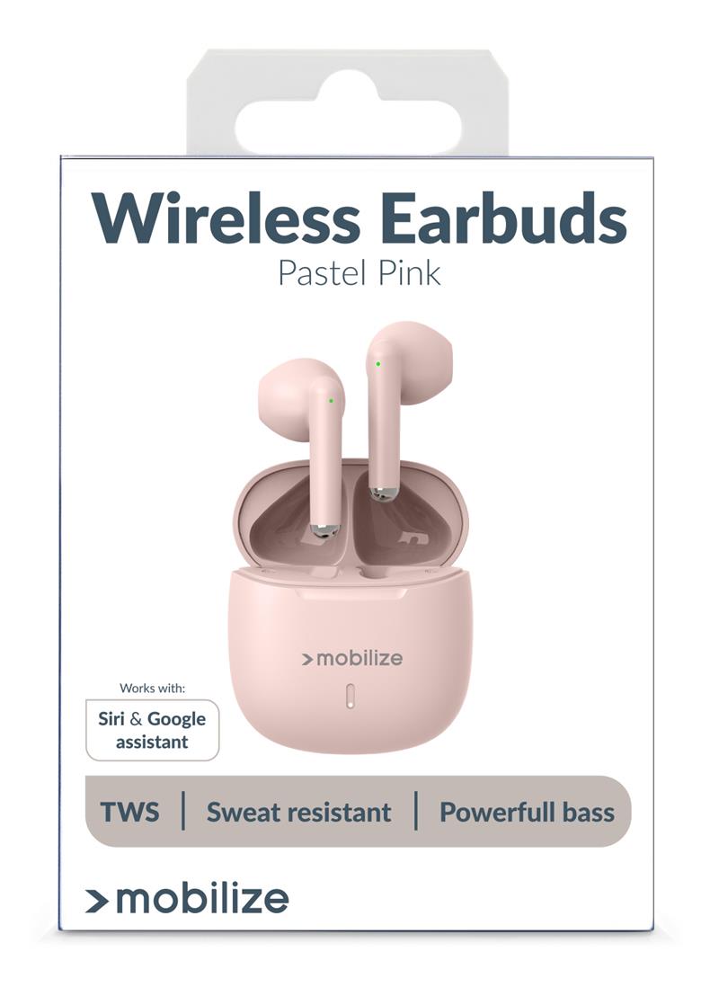 Mobilize TWS Earbuds Pastel Pink