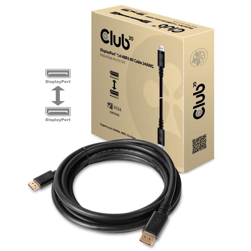 CLUB3D DisplayPort 1.4 HBR3 8K Kabel M/M 4meter