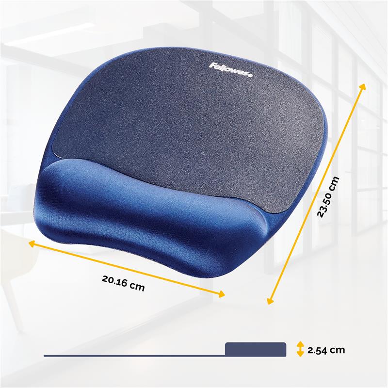 Fellowes Traagschuim (memory foam) muismat/polssteun saffier