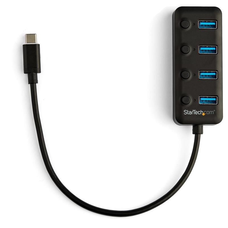 StarTech.com 4 poorts USB-C Hub 4x USB-A met Aan/Uit knoppen