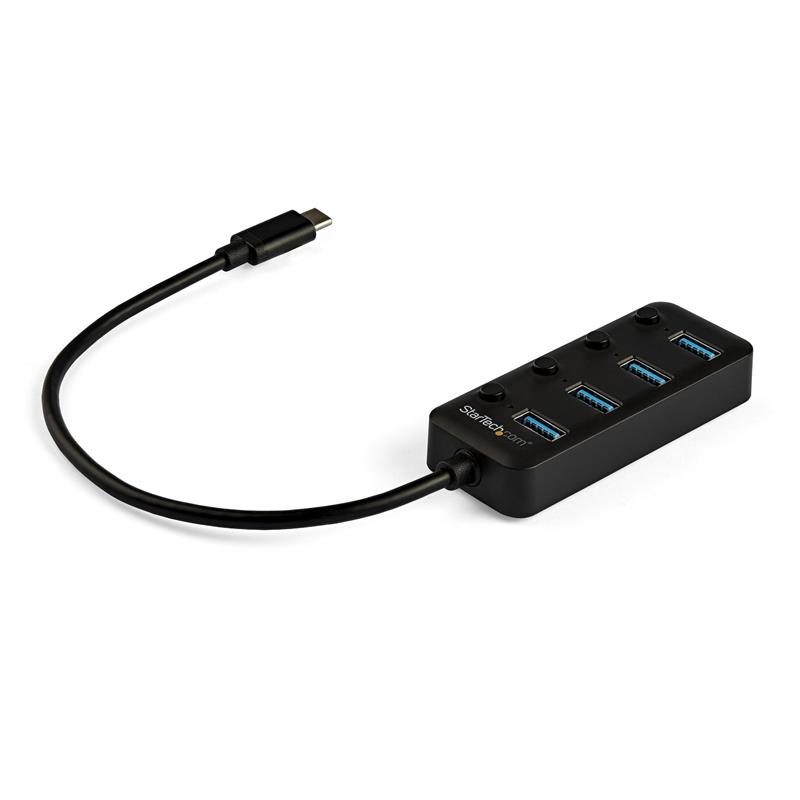 StarTech.com 4 poorts USB-C Hub 4x USB-A met Aan/Uit knoppen