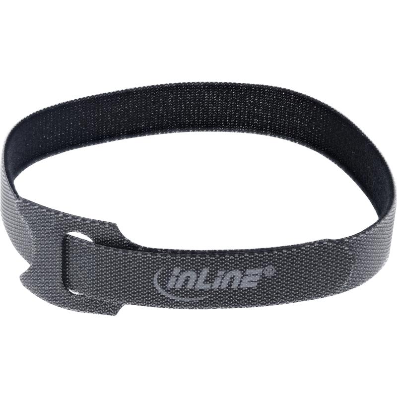 InLine Cable tie Straps hook-and-loop fastener 290mm 10 pcs black