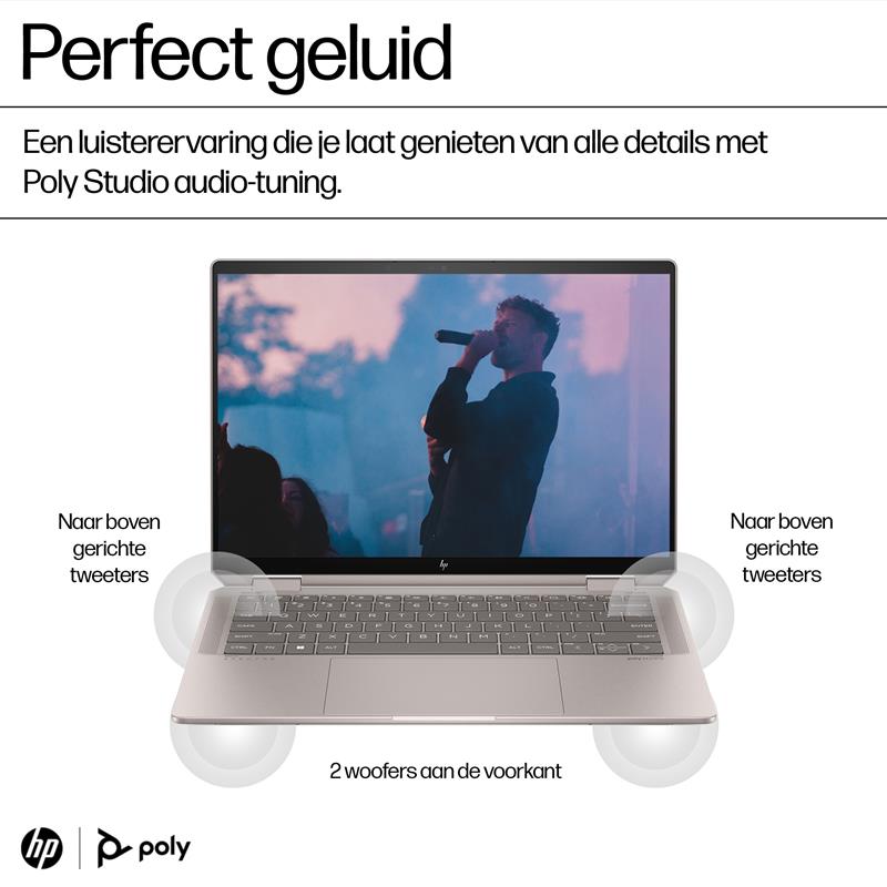 HP Spectre x360 14-eu0635nd Intel Core Ultra 7 155H Hybride (2-in-1) 35,6 cm (14"") Touchscreen 2.8K 16 GB LPDDR5x-SDRAM 1 TB SSD Wi-Fi 7 (802.11be) W