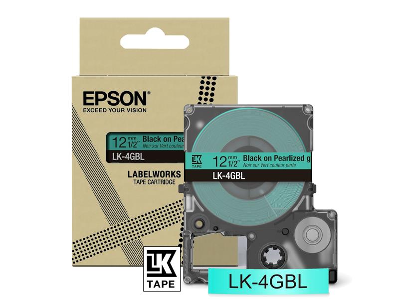 Epson LK-4GBL labelprinter-tape Zwart op groen