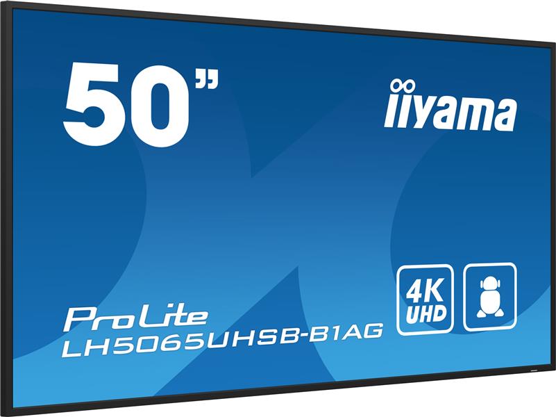 iiyama ProLite Digitale signage flatscreen 125,7 cm (49.5"") LCD Wifi 500 cd/m² 4K Ultra HD Zwart Type processor Android 11 24/7