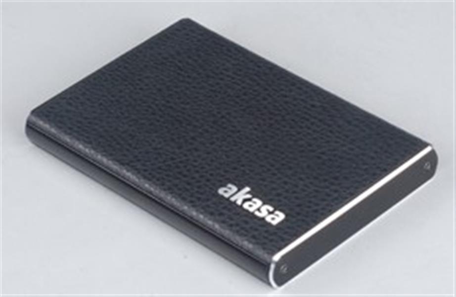 Akasa elite s series usb 3 0 superspeed 2 5 sata ssd hdd faux black leather finished enclosure