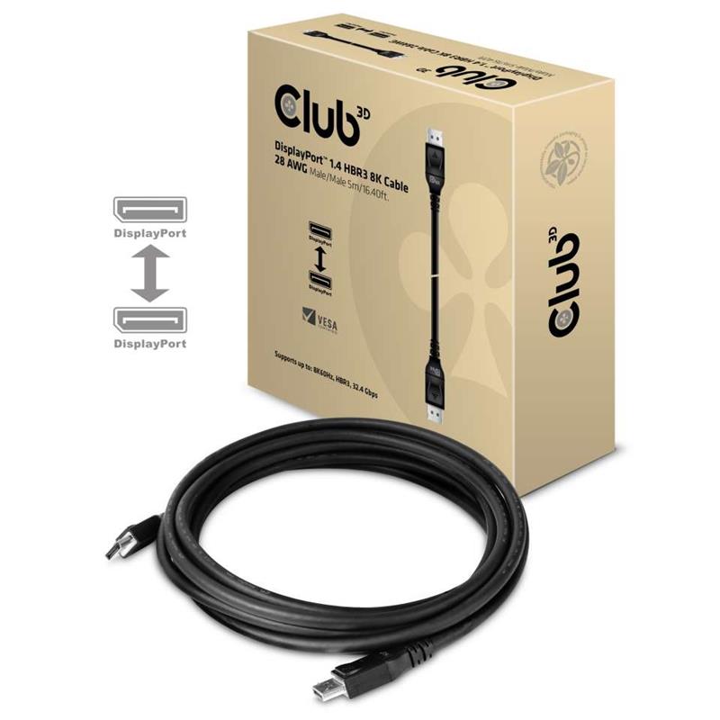 CLUB3D DisplayPort 1.4 HBR3 8K Kabel M/M 5 meter