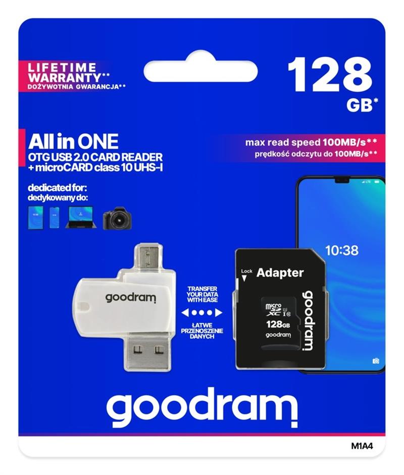 Goodram M1A4 All in One 128 GB MicroSDXC UHS-I Klasse 10
