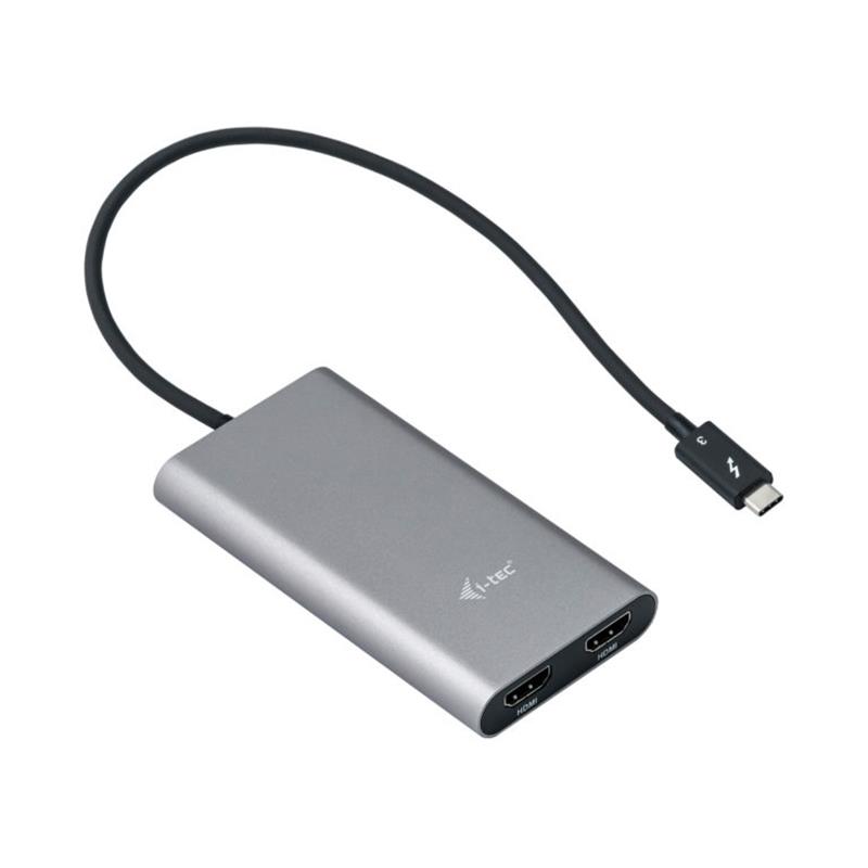 i-tec TB3DUAL4KHDMI USB grafische adapter 4096 x 2160 Pixels Grijs, Turkoois