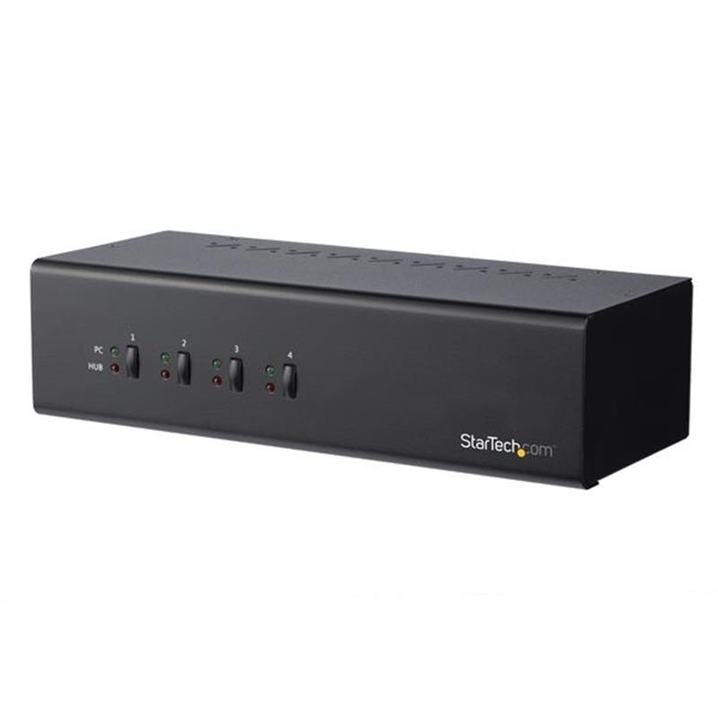 StarTech.com 4 poorts Dual-monitor DVI KVM switch met USB 3.0 hub