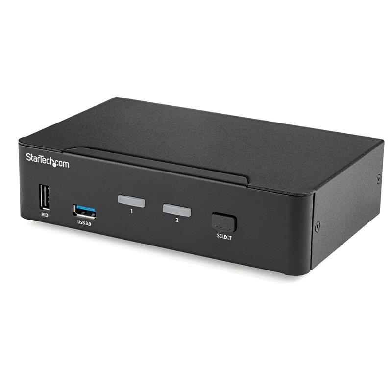 StarTech.com 2 Port DisplayPort KVM Switch, 4K 60Hz, Single Display, Dual Port UHD DP 1.2 USB KVM Switch met Geïntegreerde USB 3.0 Hub & Audio, Dell H