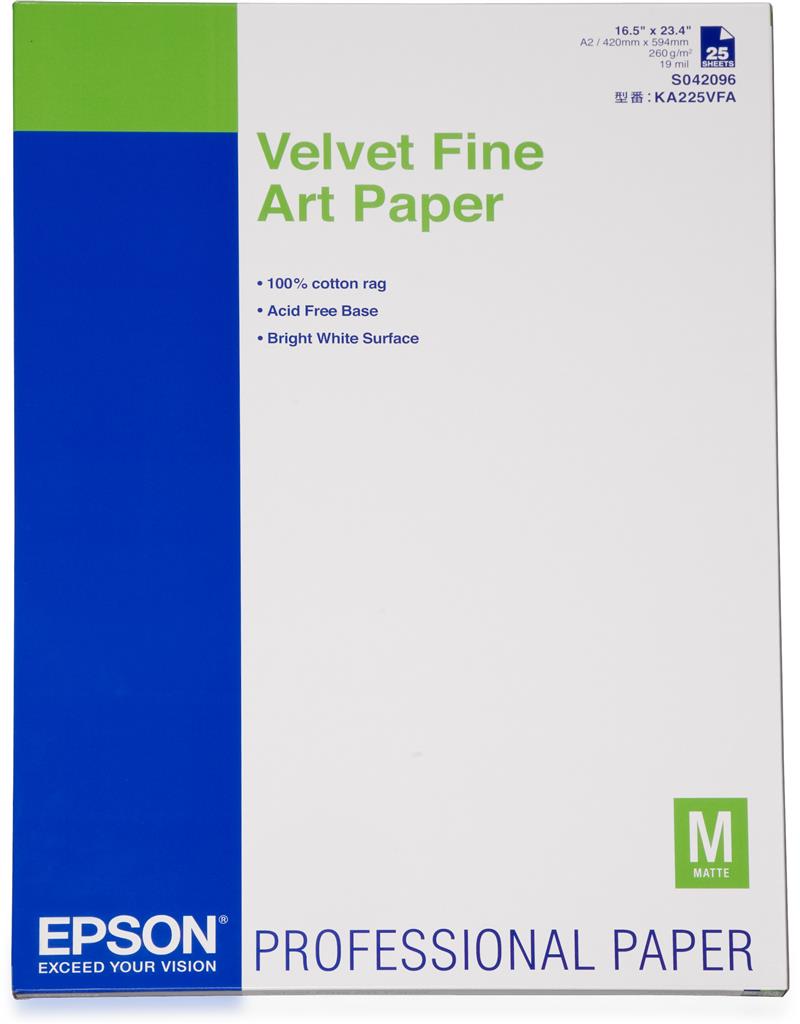Epson Velvet Fine Art Paper, DIN A2, 260g/m², 25 Vel