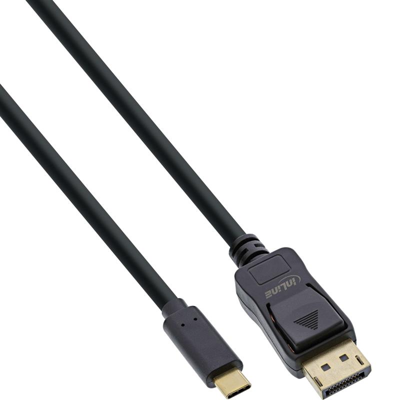 InLine USB Display Cable USB Type-C male to DisplayPort male DP Alt Mode 4K2K black 7 5m