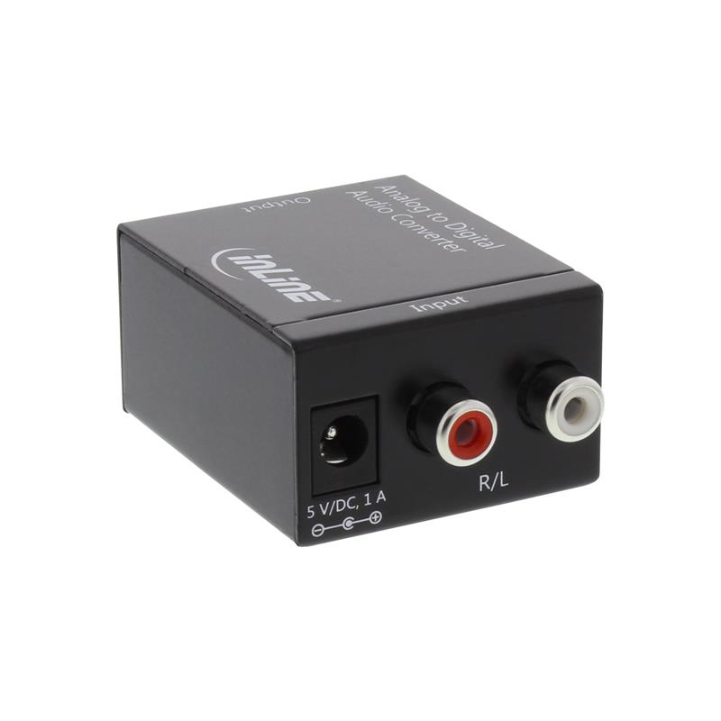 InLine Audio Converter Analog to Digital Input 2x RCA Stereo Output Toslink or RCA
