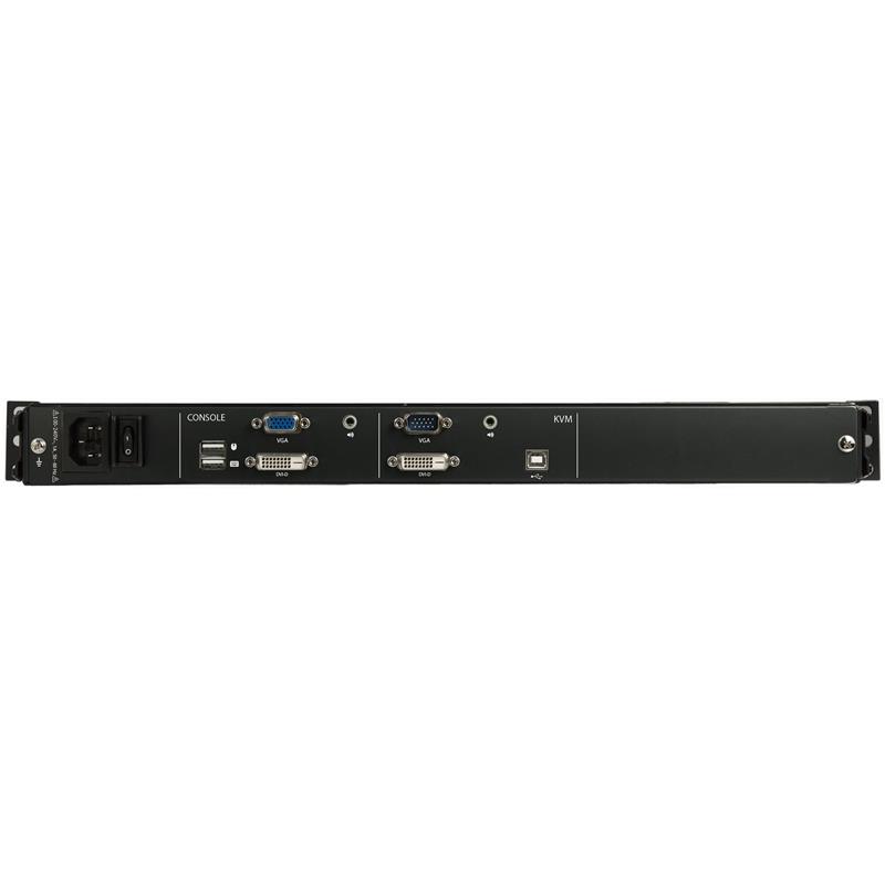 StarTech.com Dual Rail KVM Rack Console, HD 1080p, Single Port DVI/VGA KVM met 17"" LCD Scherm voor Server Rack, Universele 1U LCD KVM Console met Kab