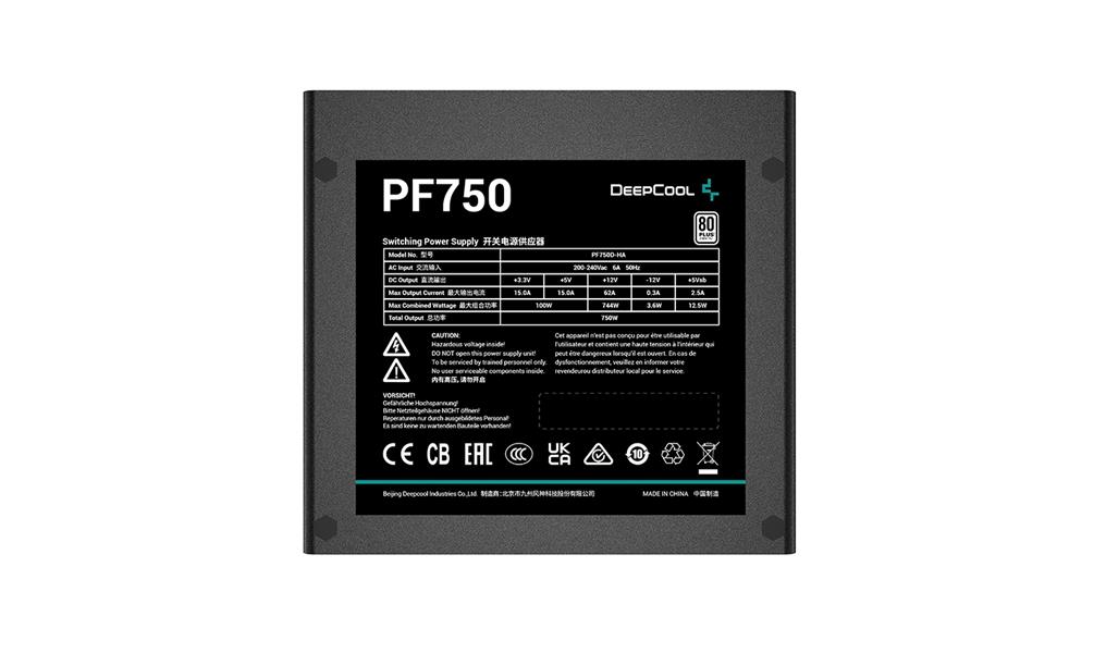 DeepCool PF750 power supply unit 750 W 20+4 pin ATX ATX Zwart