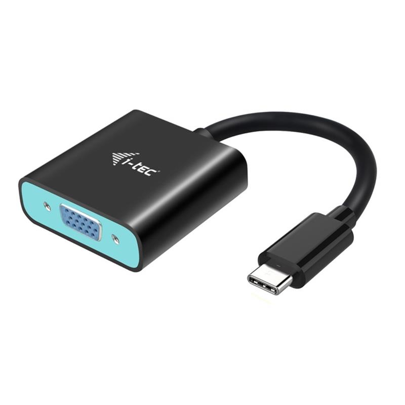 i-tec C31VGA60HZP video kabel adapter 0,15 m USB Type-C VGA (D-Sub) Zwart, Turkoois