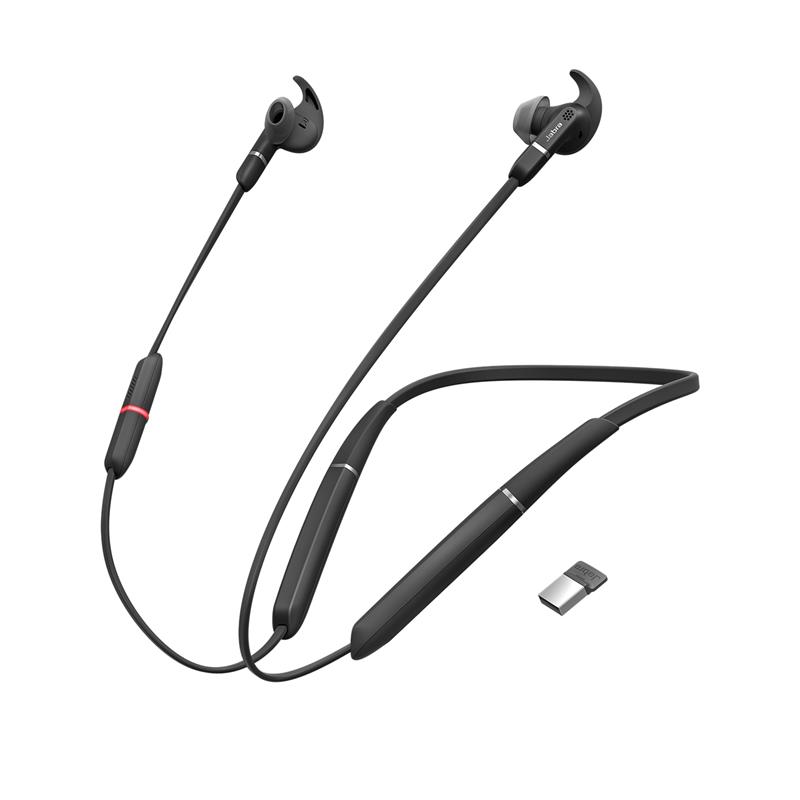 Jabra Evolve 65e UC & Link 370 Headset Draadloos Neckband Kantoor/callcenter Micro-USB Bluetooth Zwart
