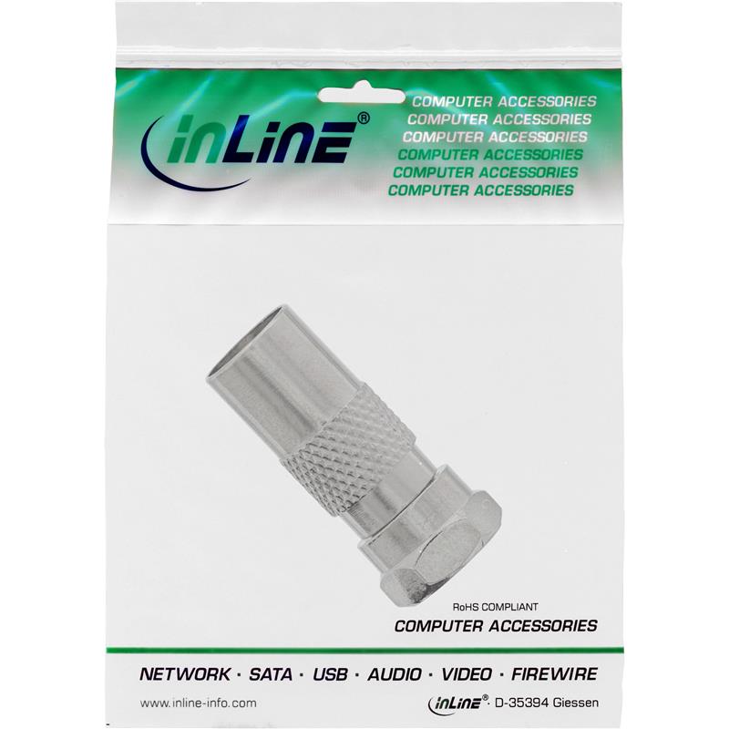 InLine Adapter F-Male SAT auf IEC-Male Antenne 