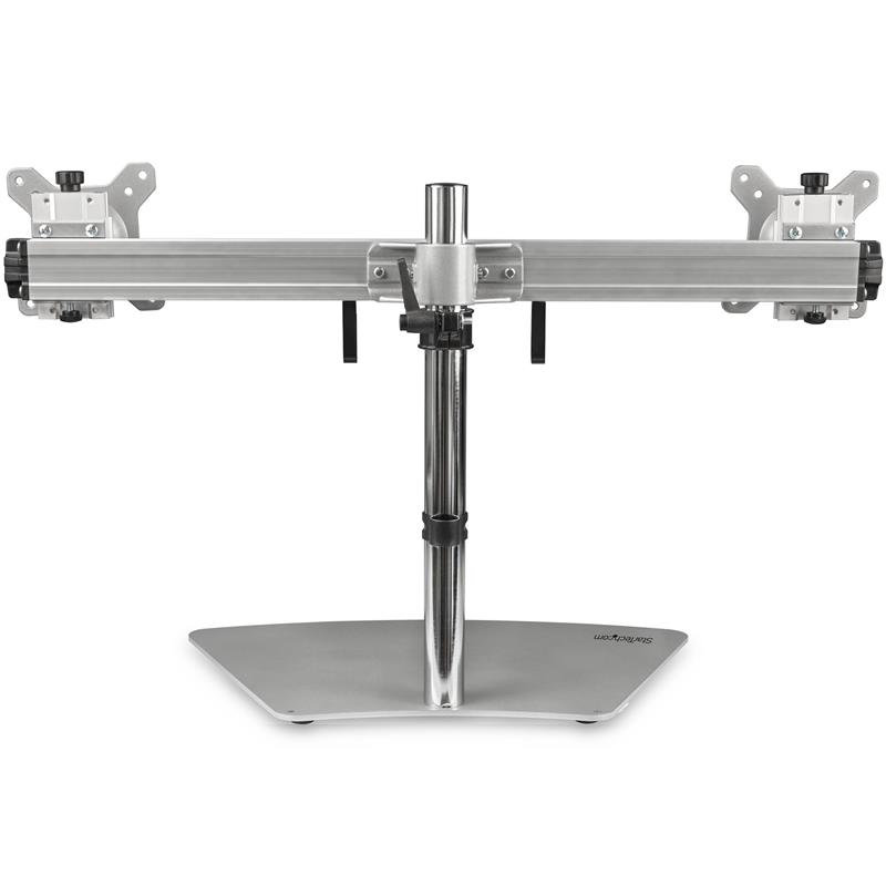 StarTech.com Dual Monitor Stand, Ergonomische Monitorstandaard voor twee VESA Schermen tot 24"" (8kg), Gesynchroniseerde Verstelbare Hoogte, Monitorst