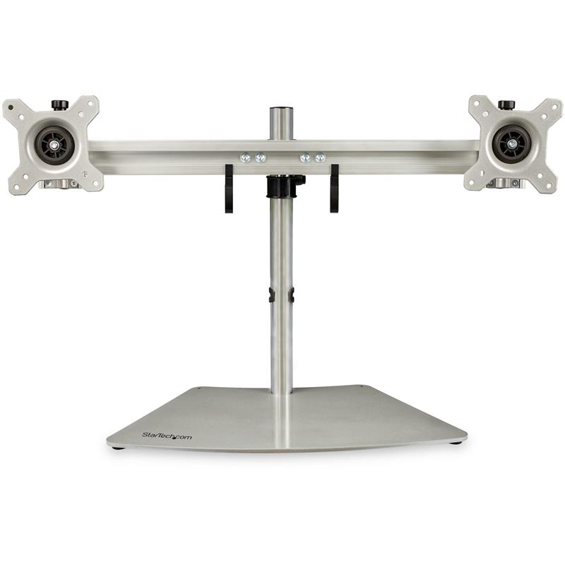 StarTech.com Dual Monitor Stand, Ergonomische Monitorstandaard voor twee VESA Schermen tot 24"" (8kg), Gesynchroniseerde Verstelbare Hoogte, Monitorst