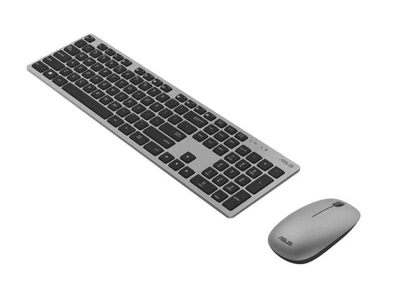 ASUS W5000 toetsenbord Inclusief muis RF Draadloos US International Zwart, Zilver