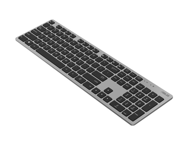 ASUS W5000 toetsenbord Inclusief muis RF Draadloos US International Zwart, Zilver