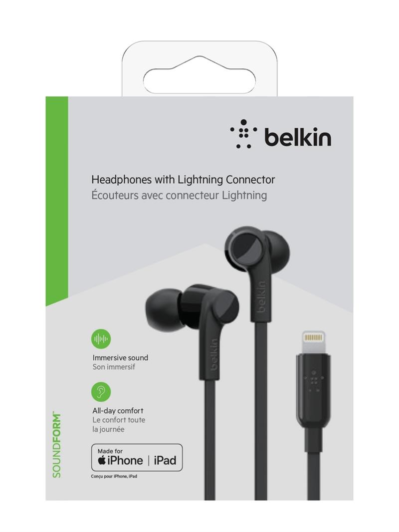 Belkin ROCKSTAR™ in-ear oordopjes met Lightning connector - Zwart