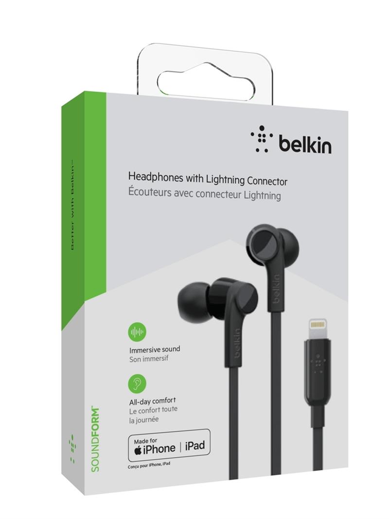 Belkin ROCKSTAR™ in-ear oordopjes met Lightning connector - Zwart