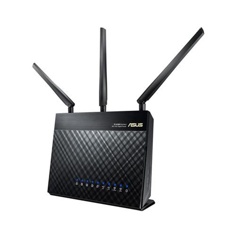 ASUS RT-AC68U draadloze router Dual-band (2.4 GHz / 5 GHz) Gigabit Ethernet Zwart