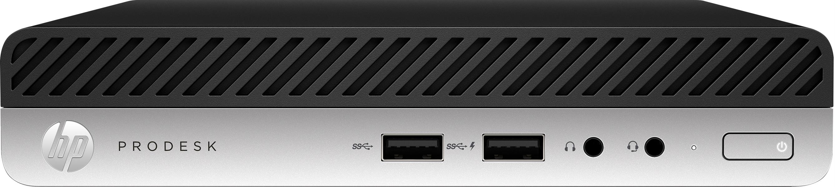HP ProDesk 400 G5 Intel® 9ste generatie Core™ i3 i3-9100 4 GB DDR4-SDRAM 128 GB SSD Zwart, Zilver Mini PC