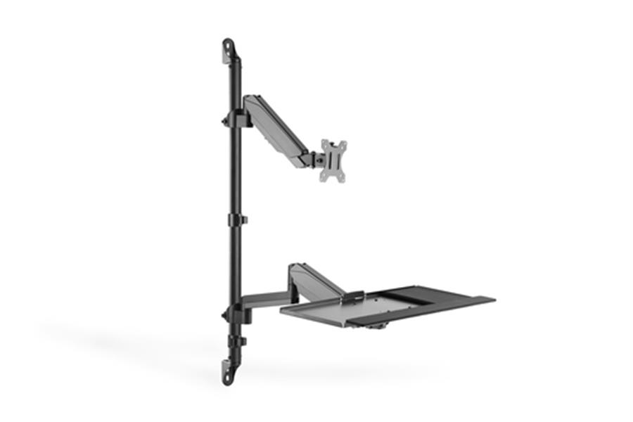 Sit-Stand Workstation wall single mount - Black