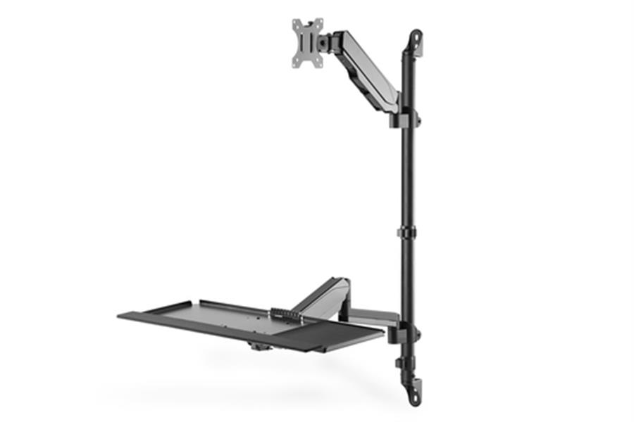 Sit-Stand Workstation wall single mount - Black