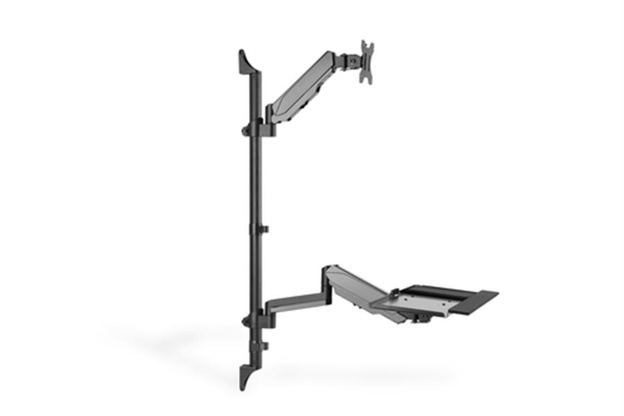 Sit-Stand Workstation wall single mount - Black