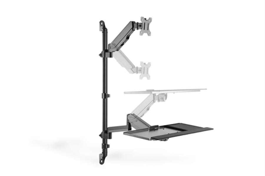 Sit-Stand Workstation wall single mount - Black