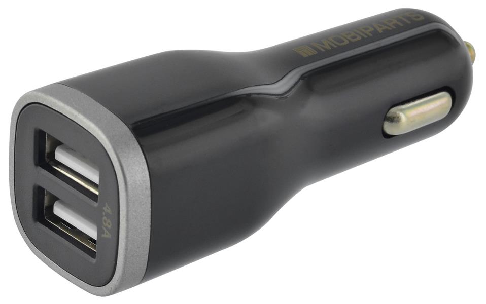 Mobiparts Car Charger Dual USB 4.8A Black