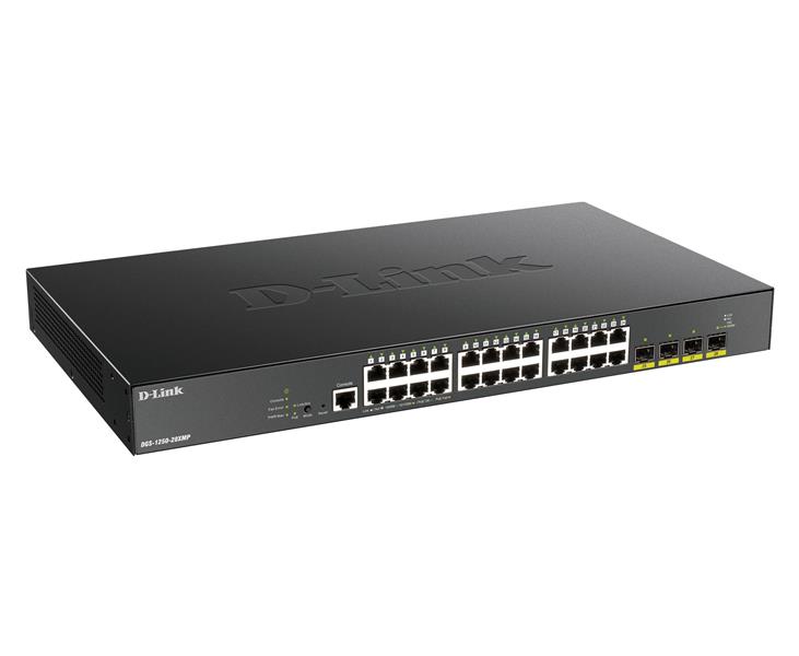 D-Link DGS-1250-28XMP netwerk-switch Managed L3 Gigabit Ethernet (10/100/1000) Power over Ethernet (PoE) Zwart