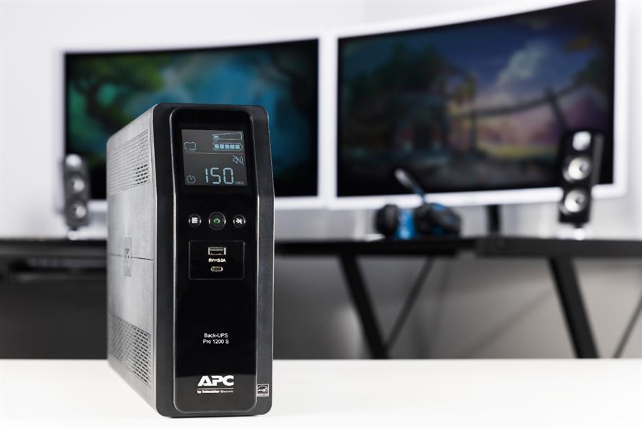 APC Back-UPS PRO BR1200SI - Noodstroomvoeding, 8x C13 uitgang, 2x USB lader (type A & C), 1200VA, USB dataport