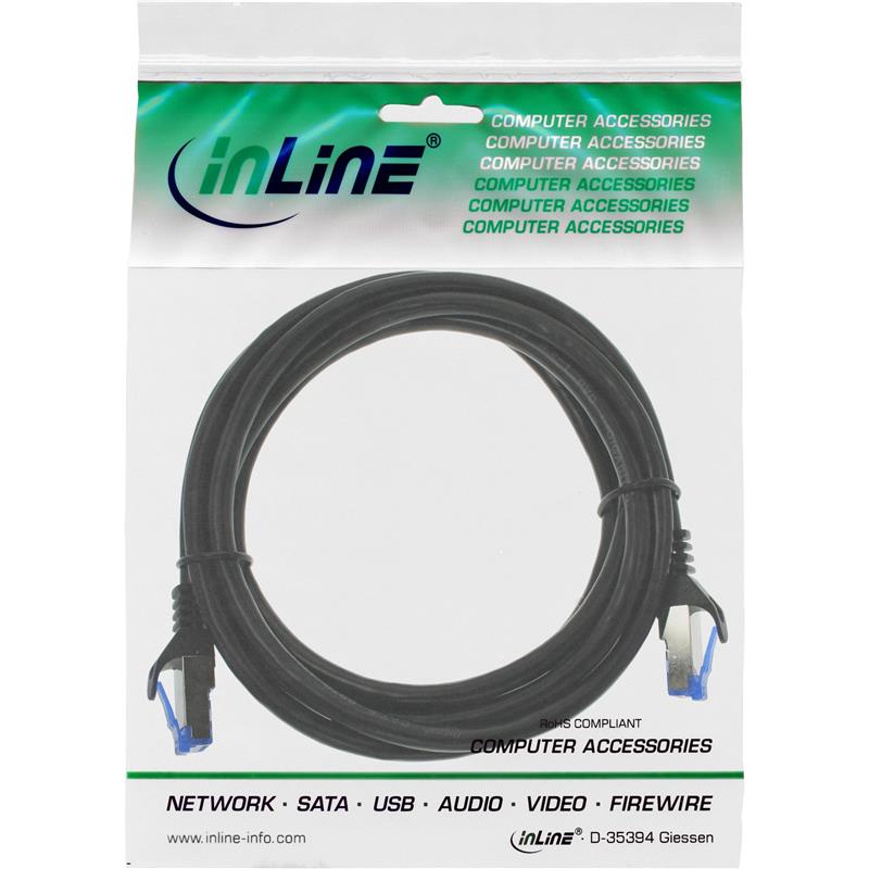 InLine Patch cable Cat 6A S FTP PE outdoor black 3m