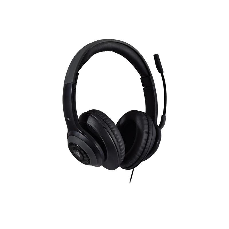 V7 HC701 hoofdtelefoon/headset Bedraad Hoofdband Oproepen/muziek USB Type-A Zwart