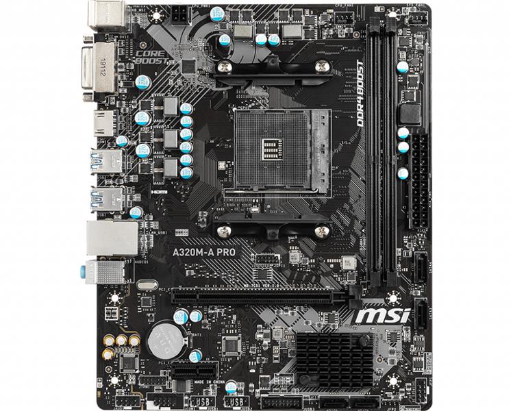 MSI A320M-A PRO moederbord Socket AM4 Micro ATX AMD A320