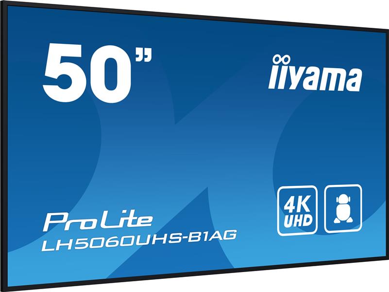 iiyama LH5060UHS-B1AG beeldkrant Digitaal A-kaart 125,7 cm (49.5"") LED Wifi 500 cd/m² 4K Ultra HD Zwart Type processor Android 11 24/7