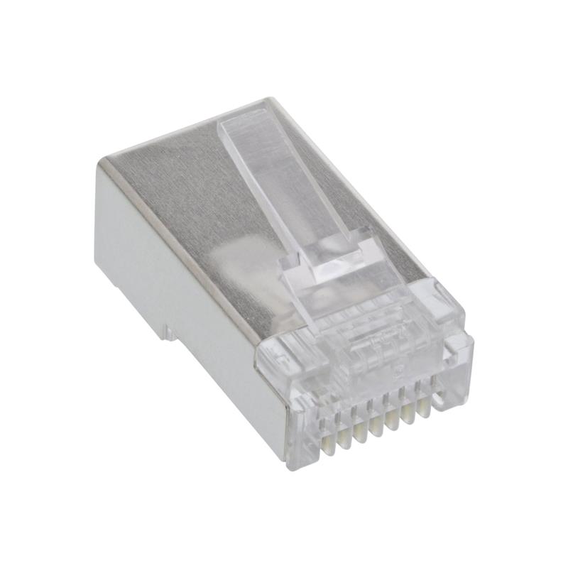 InLine 8P4C RJ45 male shielded connectors for round cables 100pcs Pack