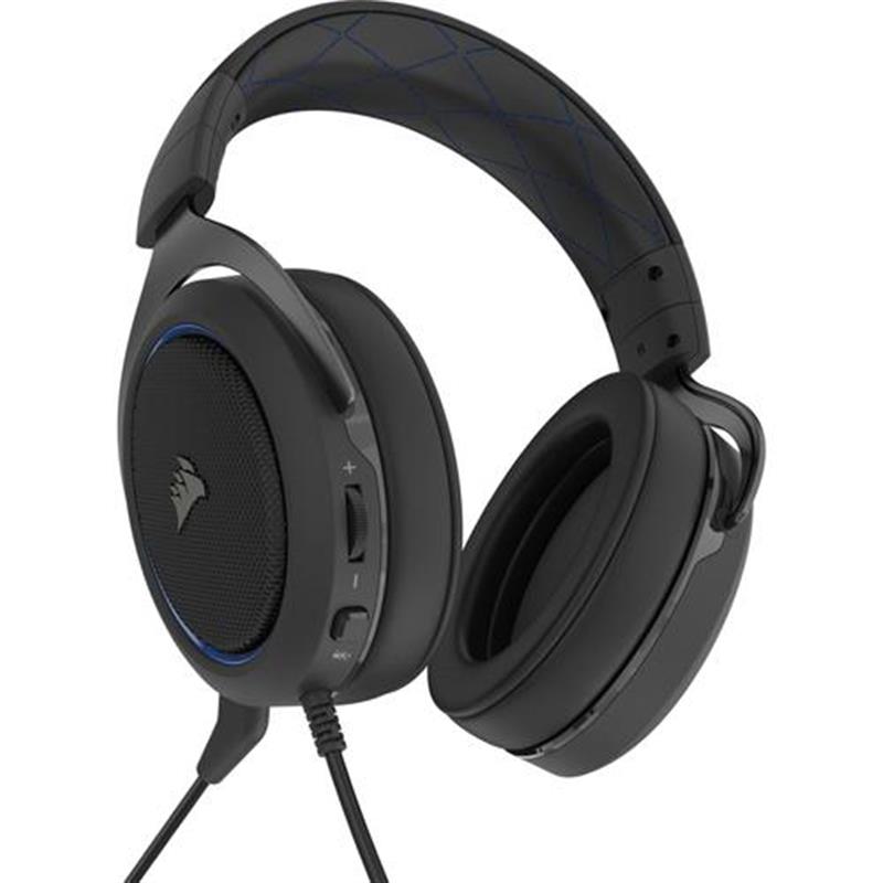 Corsair HS50 PRO STEREO Headset Hoofdband Zwart Blauw 3 5mm-connector